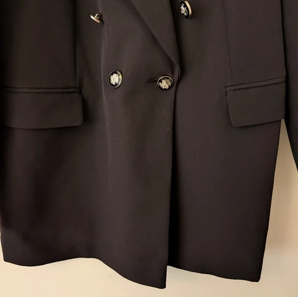 Primark Womens 10 NWT Black Blazer Jacket Preppy Academia Classic Cyberpunk - Picture 2 of 7